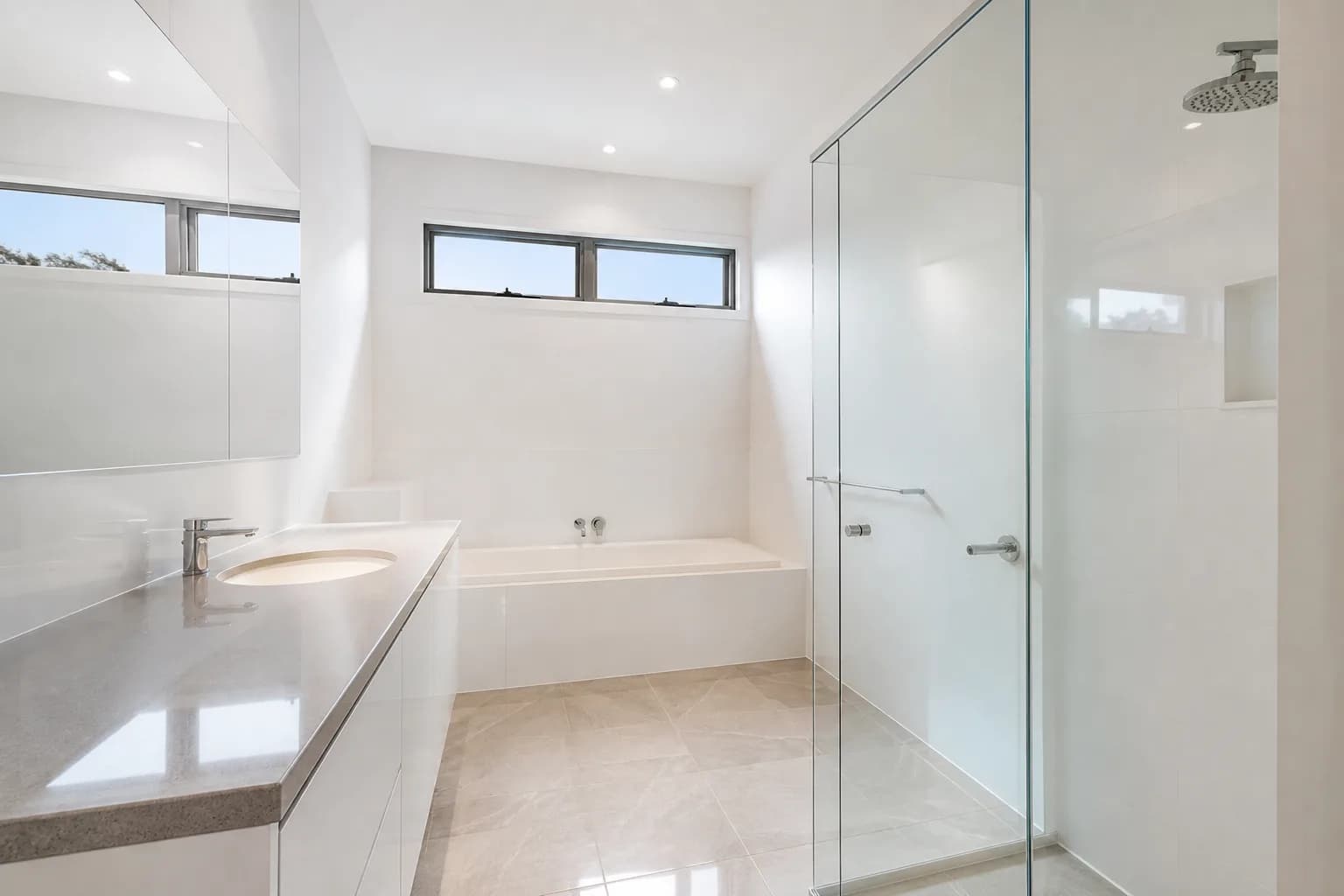 Spotless bathroom after bond cleaning